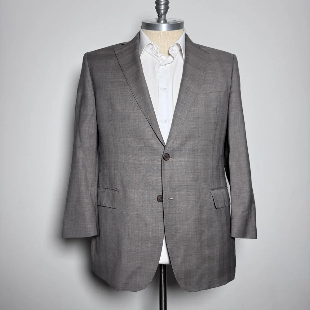 Brooks Brothers 346 Blazer Mens 43R Brown Glen Plaid Wool Madison Fit Sport Coat